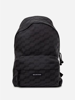 Balenciaga Black Canvas BB Monogram Backpack
